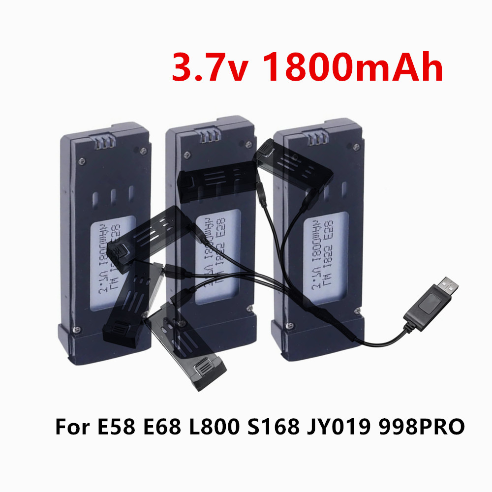 Drone Kit Beginner - 3.7V 1800mAh ドローンリチウムバッテリー E58 S168 L800